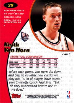 2000-01 Topps Gold Label #29 Keith Van Horn Back