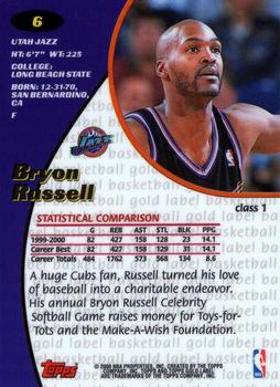 2000-01 Topps Gold Label #6 Bryon Russell Back