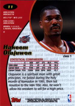 2000-01 Topps Gold Label #11 Hakeem Olajuwon Back