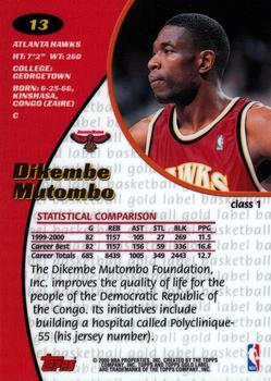 2000-01 Topps Gold Label #13 Dikembe Mutombo Back