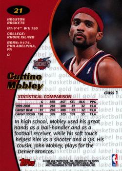 2000-01 Topps Gold Label #21 Cuttino Mobley Back