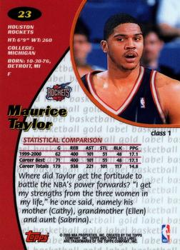 2000-01 Topps Gold Label #23 Maurice Taylor Back
