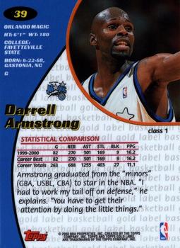 2000-01 Topps Gold Label #39 Darrell Armstrong Back