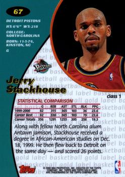 2000-01 Topps Gold Label #67 Jerry Stackhouse Back