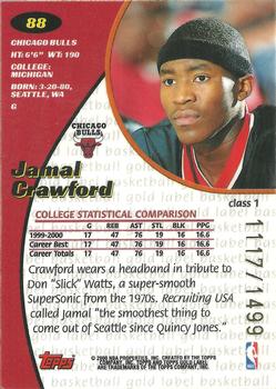 2000-01 Topps Gold Label #88 Jamal Crawford Back