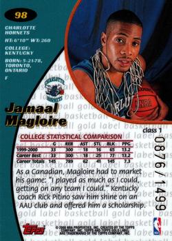 2000-01 Topps Gold Label #98 Jamaal Magloire Back