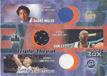 2004-05 Topps Luxury Box - Triple Threat Relics #TT-MCA Andre Miller / Sam Cassell / Carlos Arroyo Front
