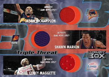 2004-05 Topps Luxury Box - Triple Threat Relics #TT-RMM Jason Richardson / Shawn Marion / Corey Maggette Front