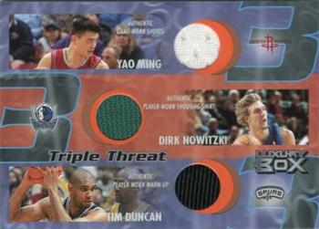 2004-05 Topps Luxury Box - Triple Threat Relics 200 #TT-MND Yao Ming / Dirk Nowitzki / Tim Duncan Front