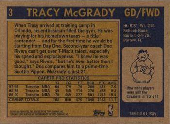 2000-01 Topps Heritage #3 Tracy McGrady Back