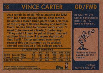 2000-01 Topps Heritage #18 Vince Carter Back