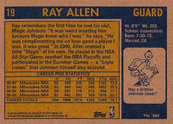2000-01 Topps Heritage #19 Ray Allen Back
