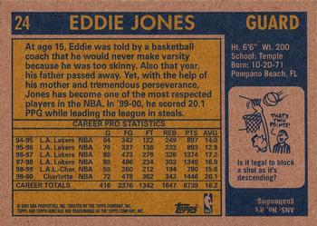2000-01 Topps Heritage #24 Eddie Jones Back