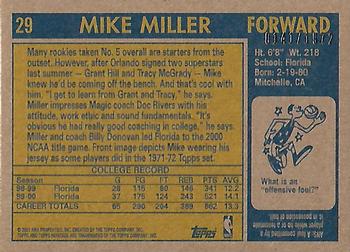 2000-01 Topps Heritage #29 Mike Miller Back