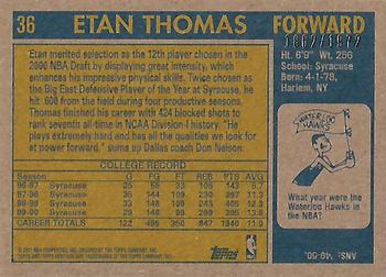 2000-01 Topps Heritage #36 Etan Thomas Back