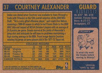 2000-01 Topps Heritage #37 Courtney Alexander Back