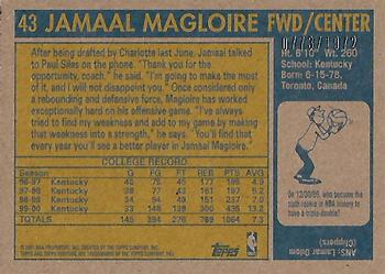 2000-01 Topps Heritage #43 Jamaal Magloire Back