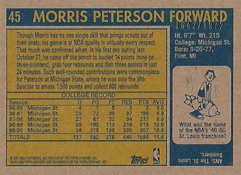 2000-01 Topps Heritage #45 Morris Peterson Back