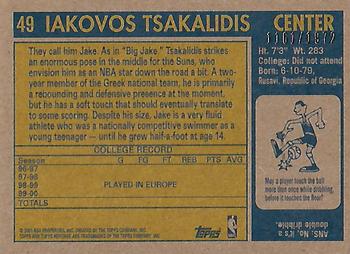 2000-01 Topps Heritage #49 Iakovos Tsakalidis Back