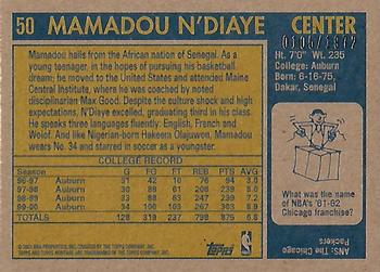 2000-01 Topps Heritage #50 Mamadou N'Diaye Back