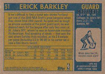 2000-01 Topps Heritage #51 Erick Barkley Back