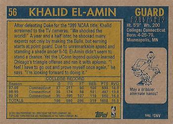 2000-01 Topps Heritage #56 Khalid El-Amin Back
