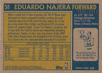 2000-01 Topps Heritage #58 Eduardo Najera Back