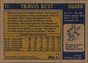 2000-01 Topps Heritage #71 Travis Best Back