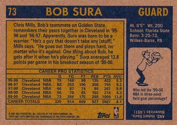 2000-01 Topps Heritage #73 Bob Sura Back