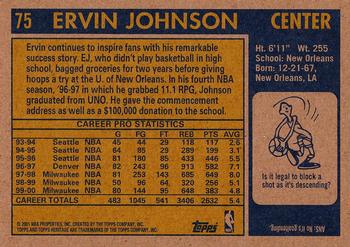 2000-01 Topps Heritage #75 Ervin Johnson Back