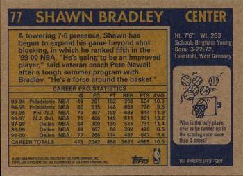 2000-01 Topps Heritage #77 Shawn Bradley Back