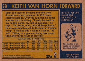 2000-01 Topps Heritage #79 Keith Van Horn Back
