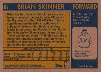 2000-01 Topps Heritage #87 Brian Skinner Back