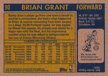 2000-01 Topps Heritage #90 Brian Grant Back