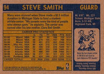 2000-01 Topps Heritage #94 Steve Smith Back