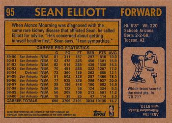 2000-01 Topps Heritage #95 Sean Elliott Back