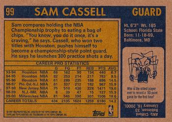 2000-01 Topps Heritage #99 Sam Cassell Back