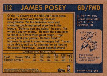 2000-01 Topps Heritage #112 James Posey Back