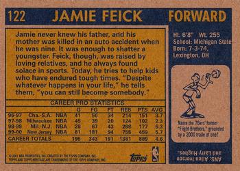 2000-01 Topps Heritage #122 Jamie Feick Back