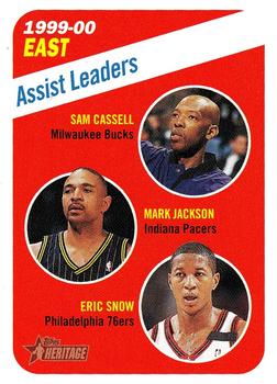 2000-01 Topps Heritage #143 1999-00 East Assist Leaders Front