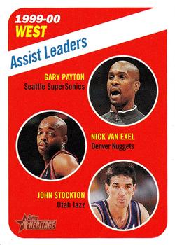 2000-01 Topps Heritage #151 1999-00 West Assist Leaders Front