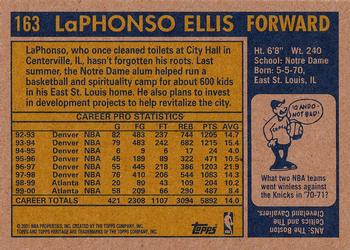 2000-01 Topps Heritage #163 LaPhonso Ellis Back