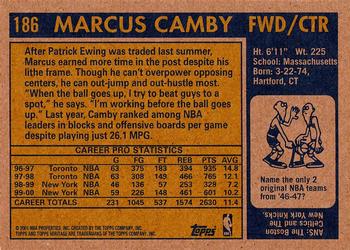 2000-01 Topps Heritage #186 Marcus Camby Back