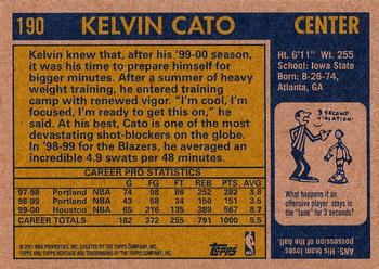 2000-01 Topps Heritage #190 Kelvin Cato Back