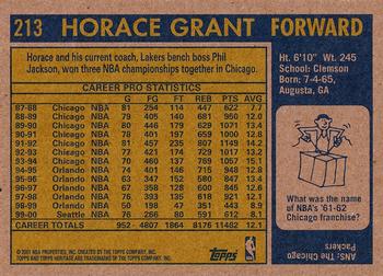 2000-01 Topps Heritage #213 Horace Grant Back