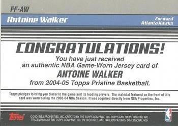 2004-05 Topps Pristine - Fantasy Favorites #FF-AW Antoine Walker Back