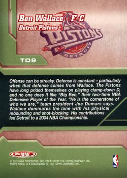 2004-05 Topps Total - Total Domination #TD9 Ben Wallace Back