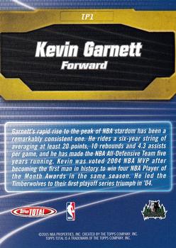 2004-05 Topps Total - Total Package #TP1 Kevin Garnett Back