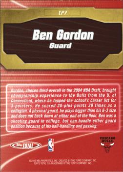 2004-05 Topps Total - Total Package #TP7 Ben Gordon Back