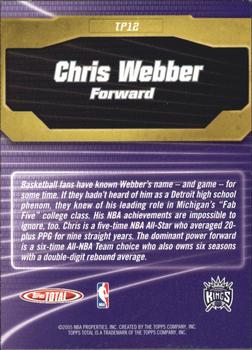 2004-05 Topps Total - Total Package #TP12 Chris Webber Back